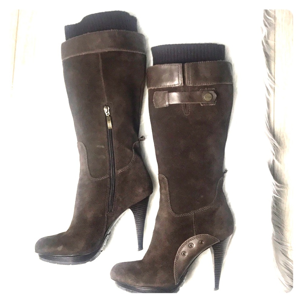 Guess brown suede and leather boots